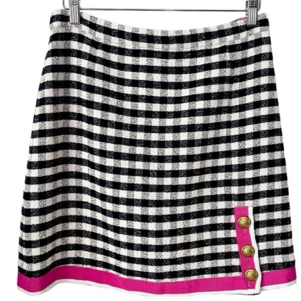 J. Crew Grosgrain Trim Gingham Mini Skirt Size 8